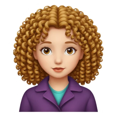 Girl with curly hair sticker