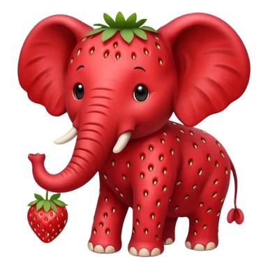 Un elefante con cuerpo de fresa sticker