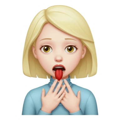 girl choking herself sticker