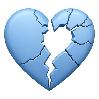 broken blue heart sticker