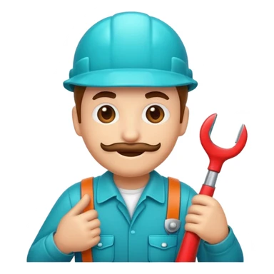 plumber emoji, turquoise color sticker