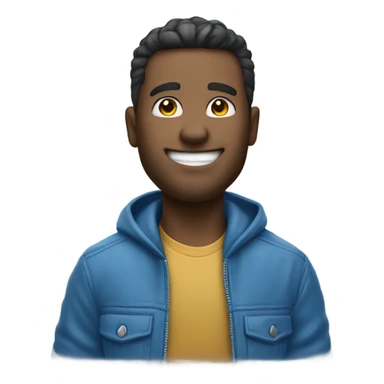 cool dude in blue jacket winking sticker