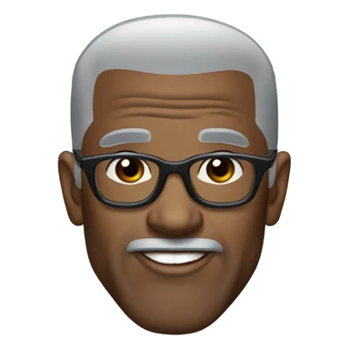 old deon sanders with small round face and suit and glasses and buzz cut and small eyes and small gray bearded and small black eyes and wrinkled forehead sticker