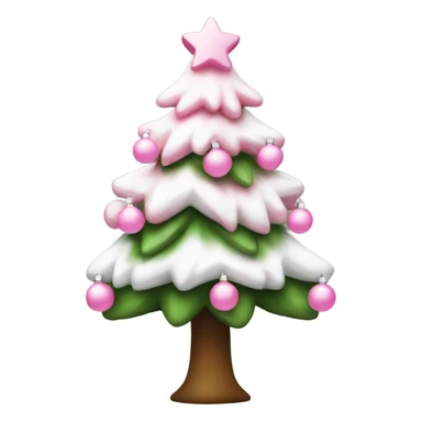 White and pink Christmas tree sticker