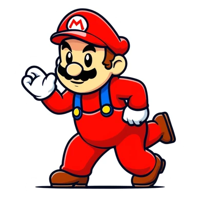 animated emote of a man resembling the reference photo, dressed as Mario, twerking sticker
