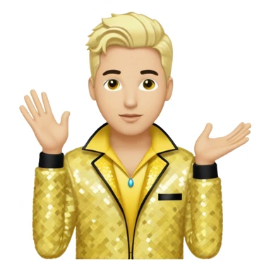 Bryan Abrams, R&B Singer (b. 1969) from Color Me Badd with blonde hair , yellow sequin outfit sticker
