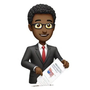 person casting his vote to the ballot sticker