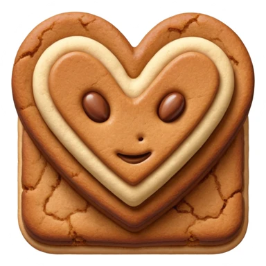 snicker doodle cookie with cinnamon powder on top in a heart shape cookie sticker
