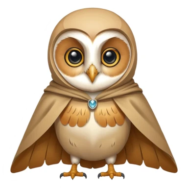 barn owl in beige cloak sticker