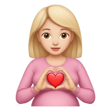 pregnant woman with heart hands sticker