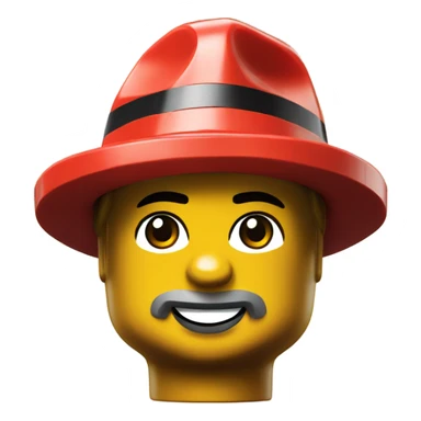 Lego wearing lego hat sticker