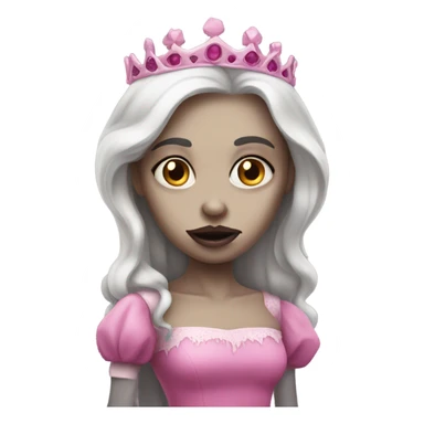 Pink zombie princess sticker