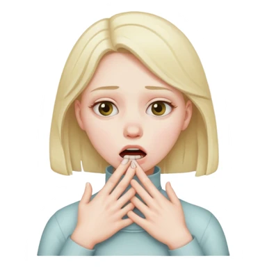 a girl pretending to choke them self sticker