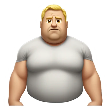 Really fat man with muscles sticker