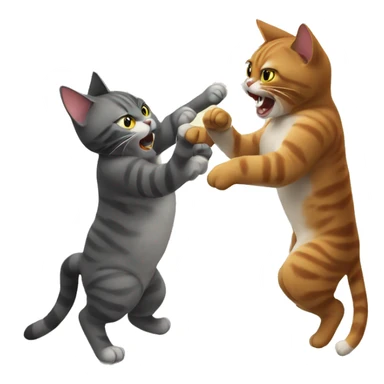 Cat fighting with another cat sticker