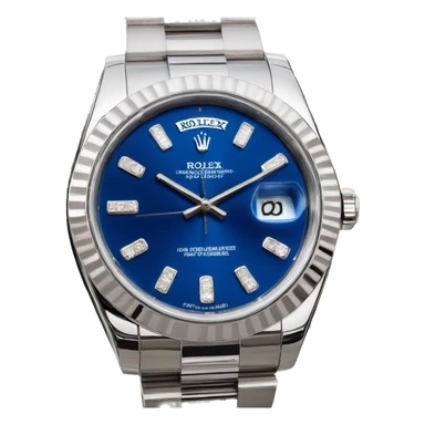 Rolex white Gold  Blue  Date just  sticker