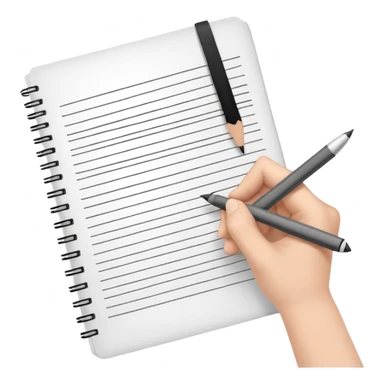 hand drawing a simple line in a notebook sticker