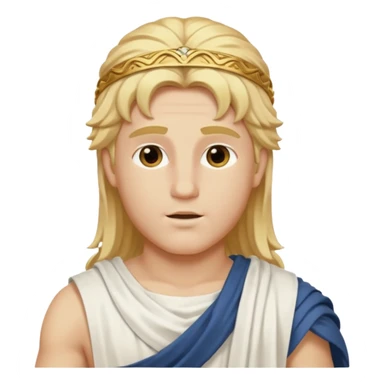 Apollo, God of Light from Gods and Goddesses with long golden blonde hair, white outfit sticker