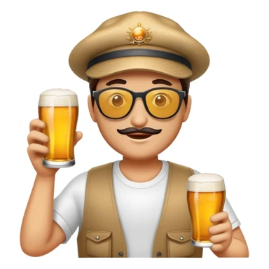 Pêcheur humain avec une bière sticker