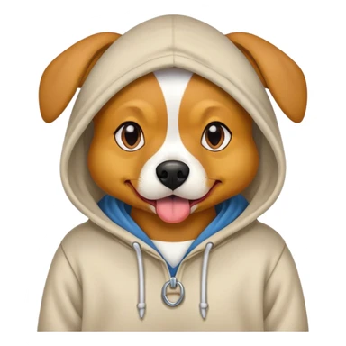 Dog thats crossed eyes duck mouth wearing a hoodie sticker