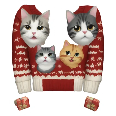 Christmas sweater of cats sticker
