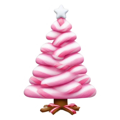 pink christmas tree with white snow and pink candy canes sticker