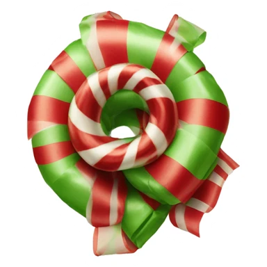 Christmas candy in old fashioned handmade ribbon  sticker