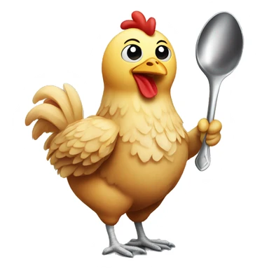 Chicken with a spoon  sticker