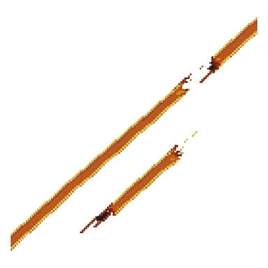 horizontal line of fire, extending left and right, orange and yellow sticker