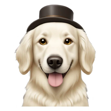 White golden retriever with an espresso martini sticker
