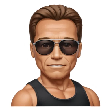 terminator shwartzneger only top in black galssess sticker