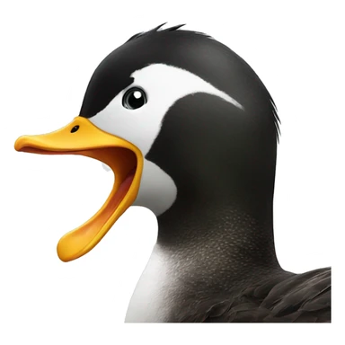 Duck angry at penguin  sticker