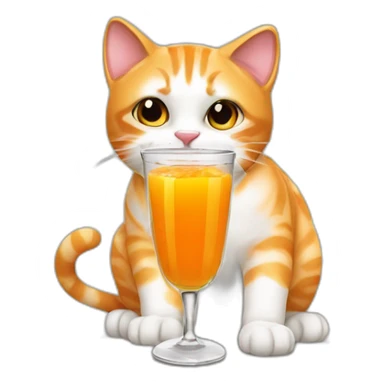 Cat drinking dôme orange jus  sticker