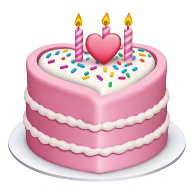 Coquette style, pink heart shaped layered birthday cake sticker