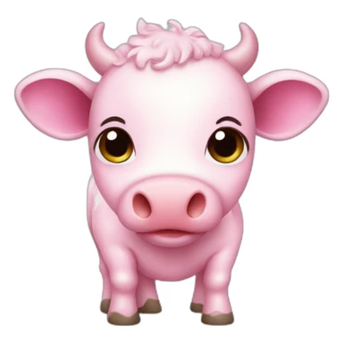 Pink cow baby  sticker