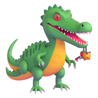 A hybrid creature that's part bomb, part dinosaur, and part crocodile sticker