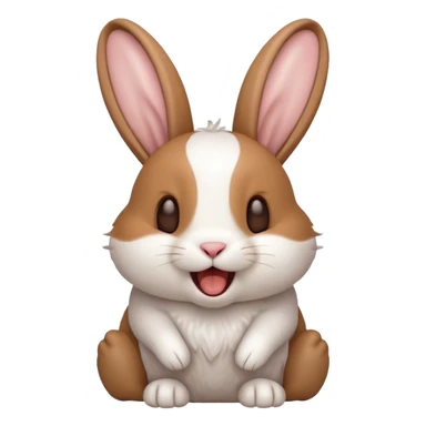 Cinematic Cute Yawning White and Brown Rabbit Portrait Emoji, Head tilted slightly with a dramatic, wide-open yawn, showcasing a soft, patterned fur with crisp white and warm brown patches, floppy ears slightly drooping, round eyes barely open in drowsy contentment, Simplified yet irresistibly adorable features, highly detailed, glowing with a soft, cozy glow, high shine, relaxed yet expressive, stylized with a touch of whimsy, bright and endearing, soft glowing outline, capturing the essence of a sleepy yet affectionate bunny, so drowsy it feels like it could stretch out of the screen and curl up for a nap! sticker