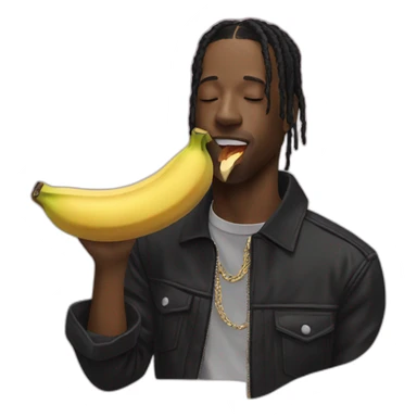 Travis Scott eating a banana  sticker