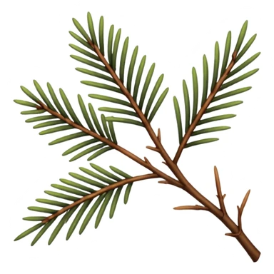 pine needle emoji, brown sticker