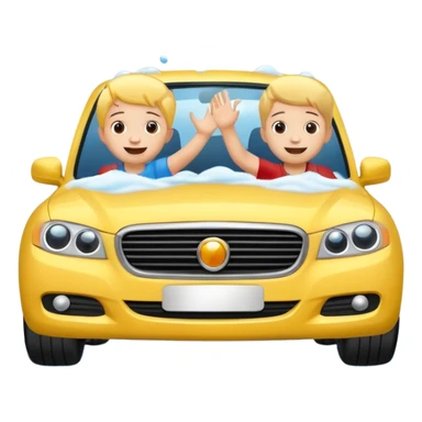 car wash with children playing with foam bubbles sticker