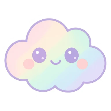 kawaii style smiling cloud, pastel colors sticker