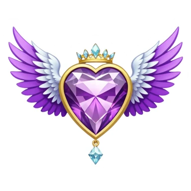 holy diamond emblem with white wings and purple diamond in the middle sticker