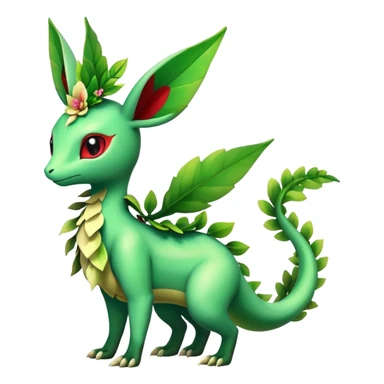 Shiny Flygon-Leafeon-Meganium-hybrid, full body sticker