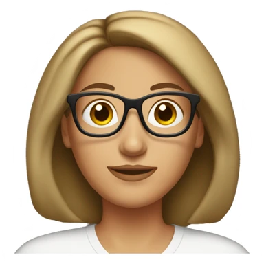 brunette mom with medium legth hair and glasses sticker