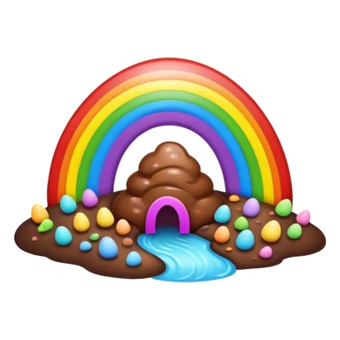 easter rainbow poop landscape  sticker