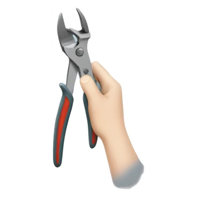 Pale hands using pliers sticker
