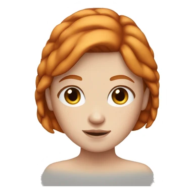 white girl with ginger hair and freckles with round head sticker