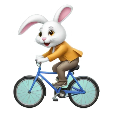Bunny riding a bike  sticker