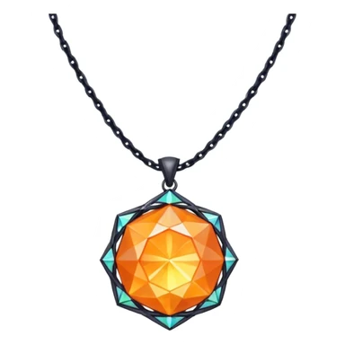 Fantasy Magic Orange Necklace Diamonds Low Poly sticker