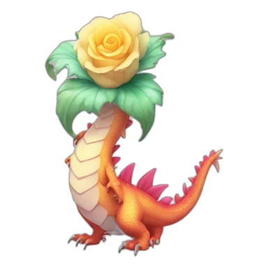 dragon cute FLOWER CRISTAL sticker
